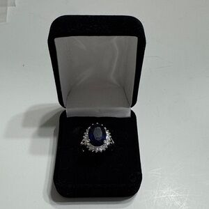 Avon RJ 125 Faux Sapphire Princess Ring Size 9